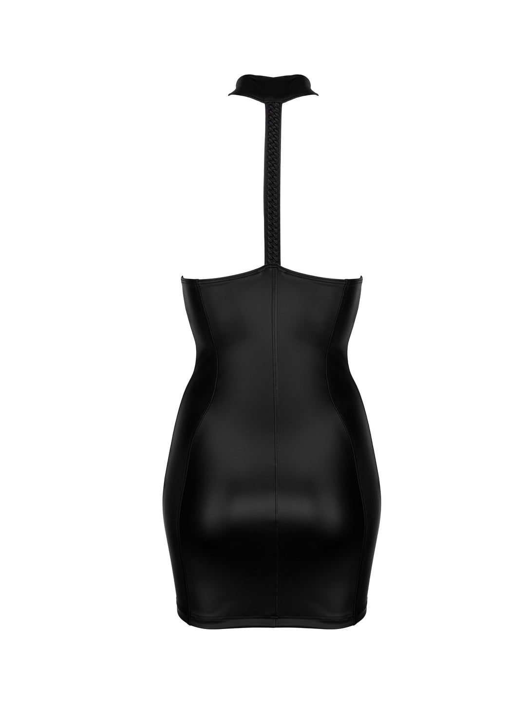 Powerwetlook mini dress with eco-leather cups