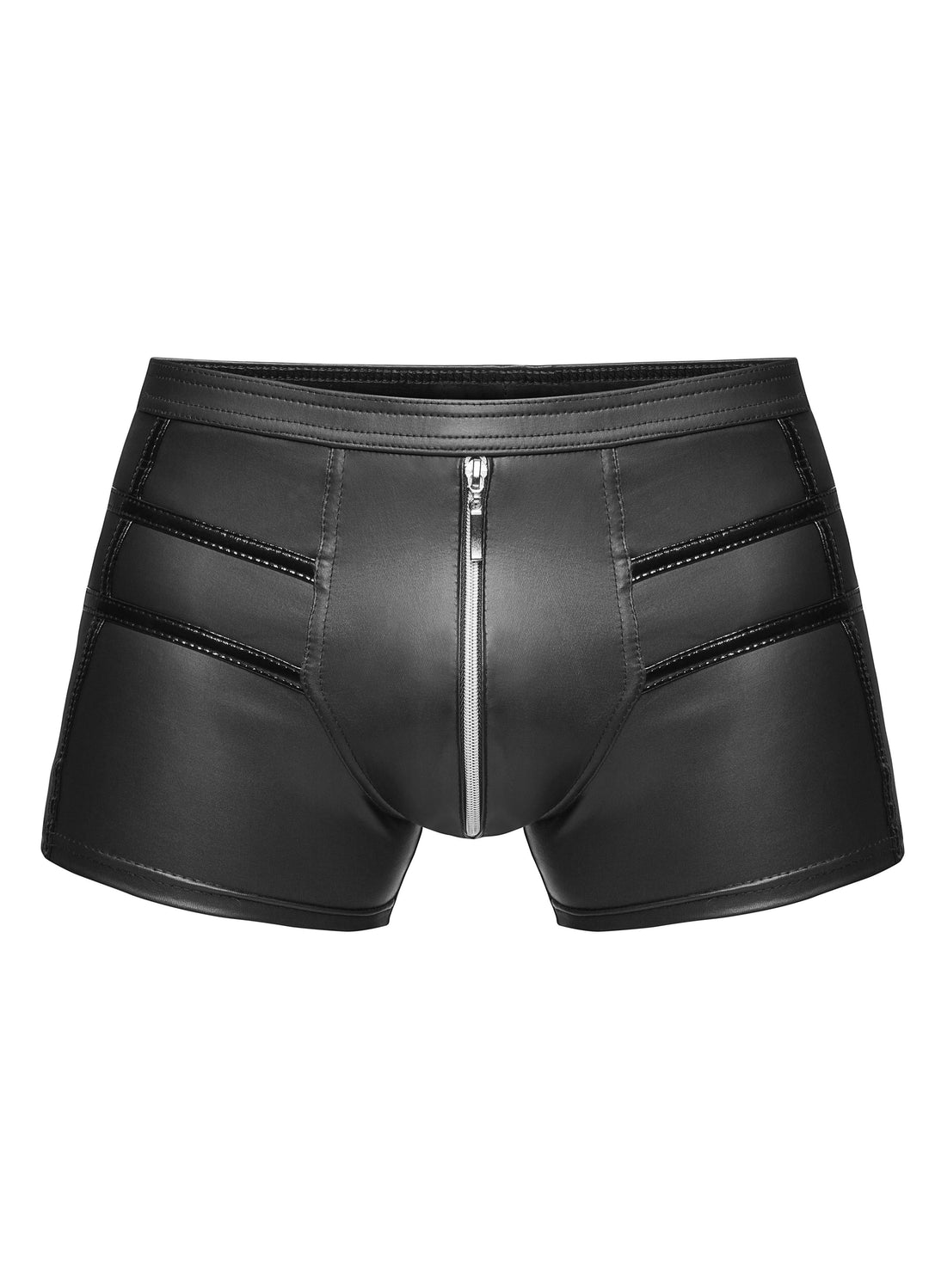 Men Shorts with PVC panel close up