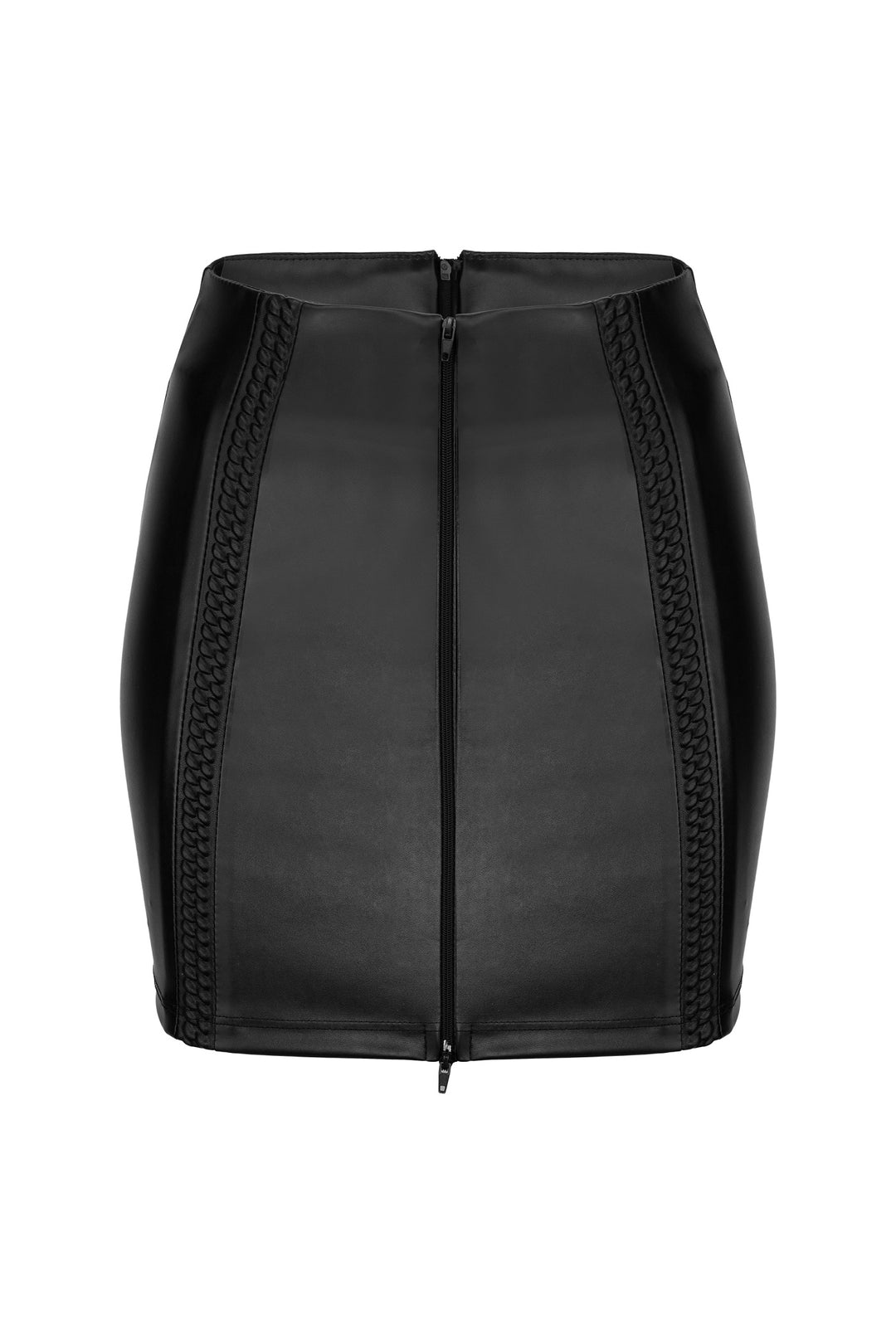 Wet Look Eco-Leather skirt with tape