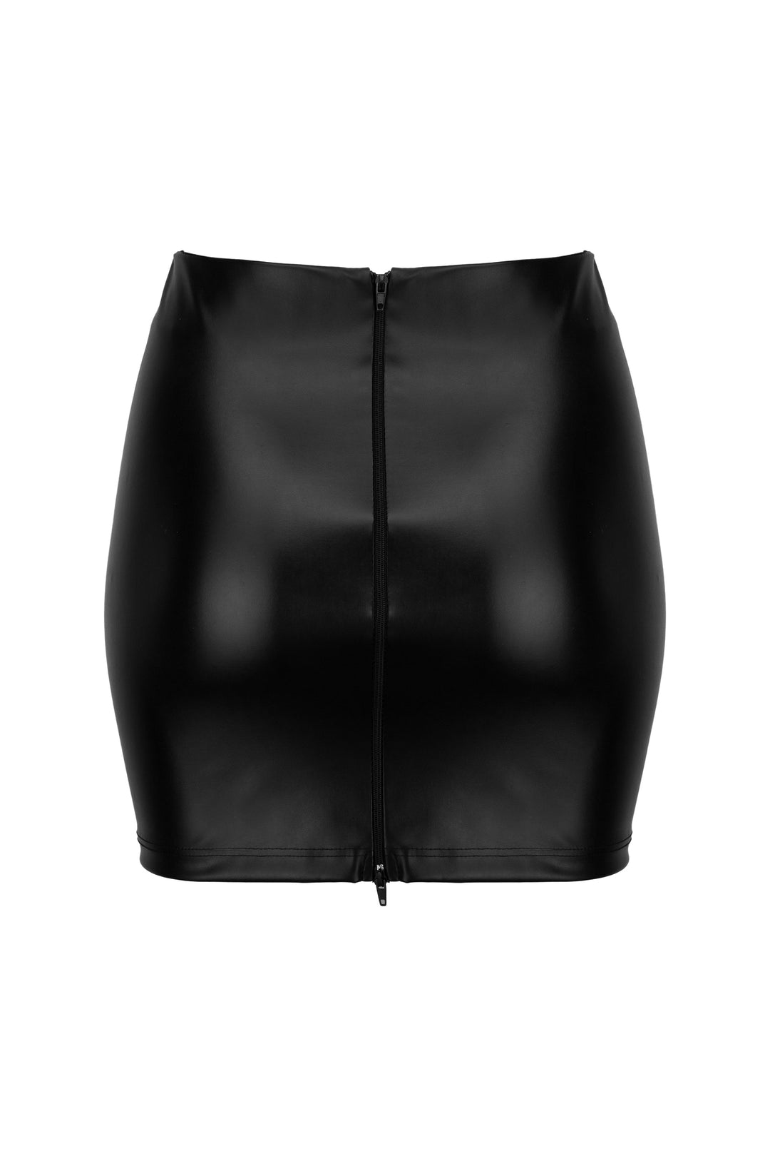Wet Look Eco-Leather skirt with tape