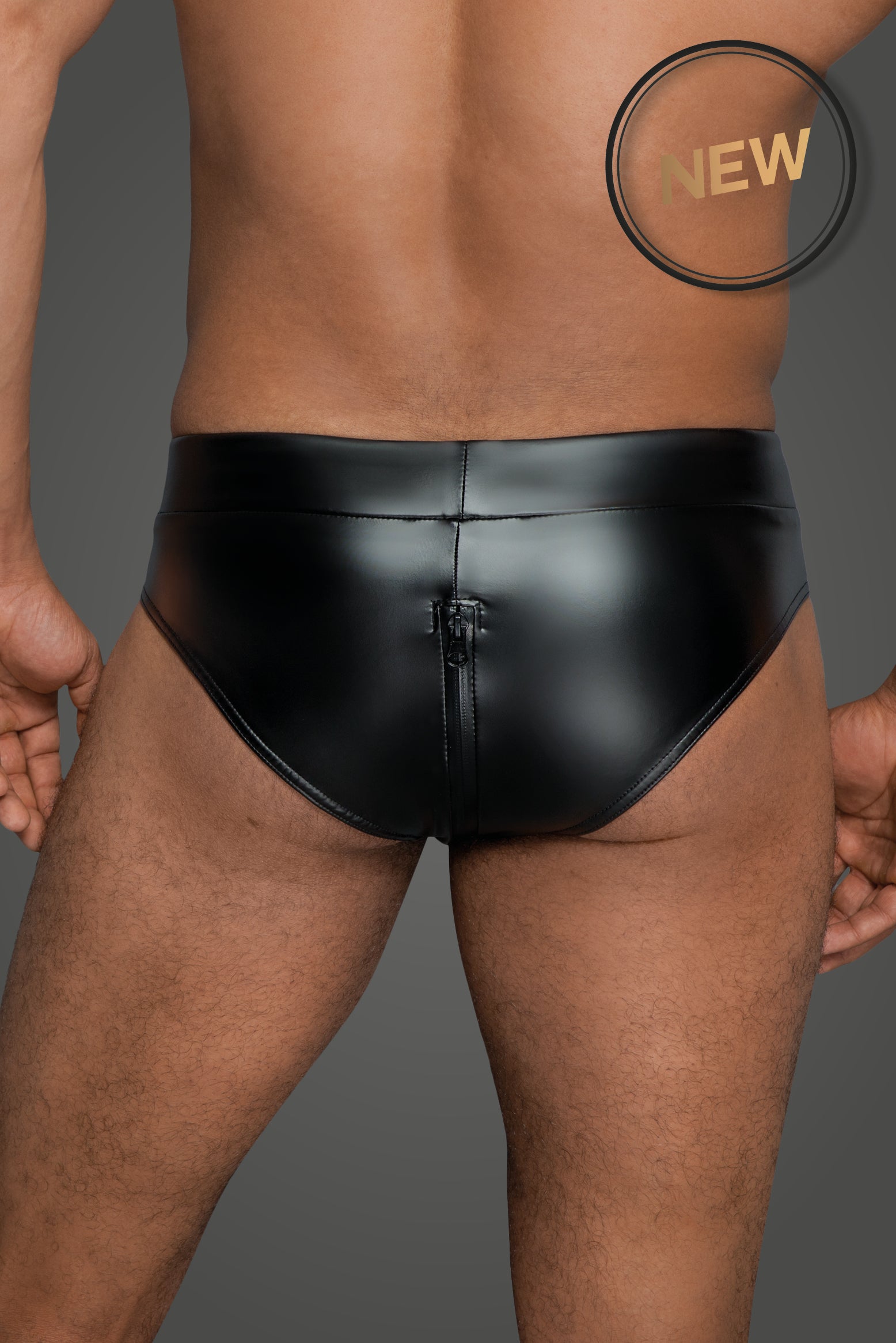 PVC Shorts with Continous Zipper back view