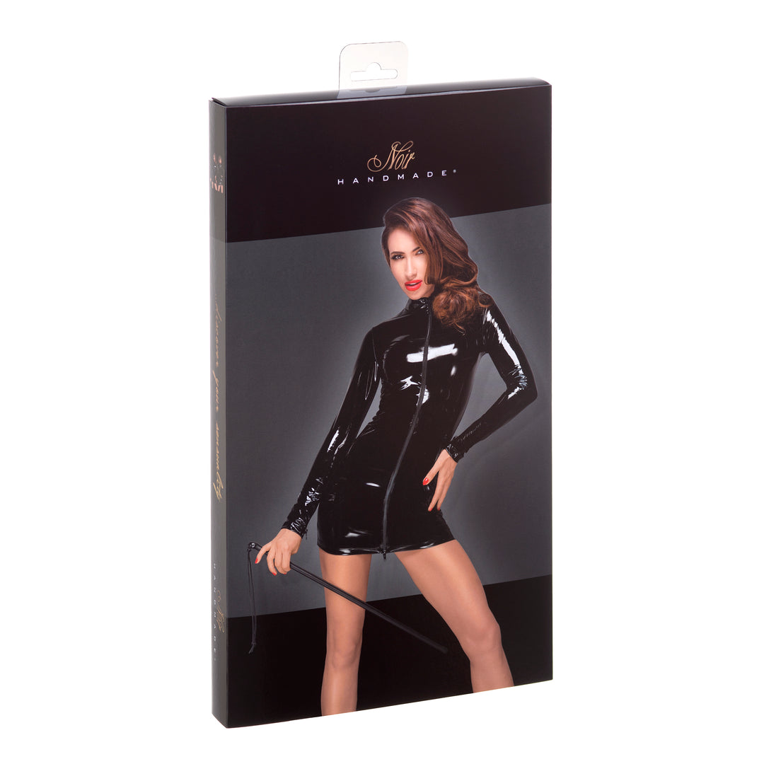 PVC mini dress with black 2-way zipper package